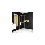 Paroi de douche � l'italienne fixe 90 x 200 cm, dor� bross�, galedo golden edge