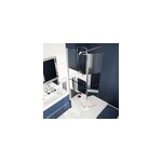 Paroi de douche à l'italienne fixe avec volet l. 80 + 45 x h. 195 cm, bandes miroir, profilés alu chrome, ... Paroi de douche à l'italienne fixe avec volet l. 80 + 45 x h. 195 cm, bandes miroir, profilés alu chrome, ...