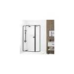 Paroi de douche à l'italienne fixe + volet pivotant 100 + 40 x 200 cm, noir mat, galedo dark edge shelf ... Paroi de douche à l'italienne fixe + volet pivotant 100 + 40 x 200 cm, noir mat, galedo dark edge shelf ...