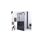 Paroi de douche à l'italienne galedo black indus transparent 100cm Paroi de douche à l'italienne galedo black indus transparent 100cm