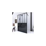 Paroi de douche à l'italienne galedo black indus transparent 120cm Paroi de douche à l'italienne galedo black indus transparent 120cm