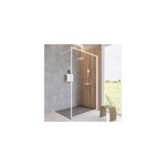 Paroi de douche fixe à l'italienne l. 100 cm, verre transparent profilé blanc mat, schulte newstyle Paroi de douche fixe à l'italienne l. 100 cm, verre transparent profilé blanc mat, schulte newstyle