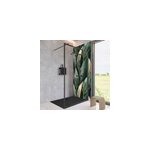 Paroi de douche  l'italienne transparente, profil noir mat 90 cm, schulte impriale contoura