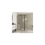 Paroi de douche � l'italienne et volet noir galedo dark edge transparent 120 + 40cm