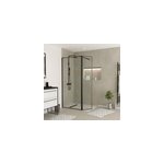 Paroi de douche � l'italienne et volet noir galedo dark edge transparent 90 + 40cm