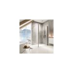 Paroi de douche verre transparent anticalcaire avec volet pivotant 120 + 35 cm, schulte masterclass
