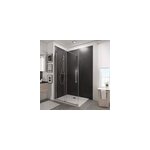 Paroi de douche coulissante l. 140xh. 200cm, walk in, verre transparent anticalcaire 8mm, profil� chrom�, ...