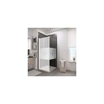 Paroi latrale fixe pour porte de douche pivotante l. 80xh. 190cm, verre transparent anticalcaire 5mm, ...