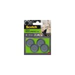 Patin glisseur adhsif rond gris scotch 30 mm, lot de 4