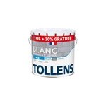 Peinture garage et sous - sol tollens blanc mat 10l + 20% gratuit