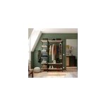 Penderie 2 tagres style industriel napari bois et mtal h. 190 x l. 90 cm