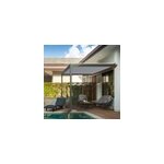 Pergola adosse manuelle bioclimatique aluminium salto gris anthracite 4, 21 x 3, 08 m