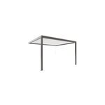 Pergola bioclimatique adoss�e manuelle salto alumin'home aluminium gris taupe ral 7039 - 4 x 3, 5 m