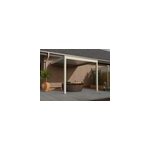 Pergola bioclimatique adosse motorise aluminium oviedo blanc 3 x 3 m