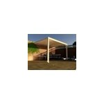 Pergola bioclimatique adosse motorise aluminium oviedo blanc 4, 05 x 3 m
