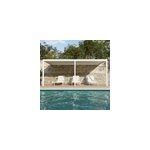 Pergola bioclimatique adosse motorise salto alumin'home aluminium blanc - 3 x 6 m avec led intgrs ...