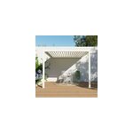 Pergola bioclimatique adosse motorise salto alumin'home aluminium blanc - 3 x 3 m avec led intgrs ...