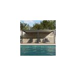Pergola bioclimatique adosse motorise salto alumin'home aluminium gris fonc ral 7016 - 3 x 6 m avec ...