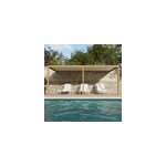 Pergola bioclimatique adosse motorise salto alumin'home aluminium aspect bois - 3 x 6 m avec led intgrs ...
