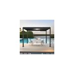Pergola bioclimatique aluminium autoportante 250, 8 x 392, 7 cm avec rubans led