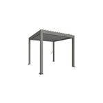 Pergola bioclimatique autoportante 3 x 3 acier gris lames orientables argent biohort