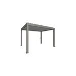 Pergola bioclimatique autoportante 4 x 3 cm manuelle acier gris lames orientable argent biohort