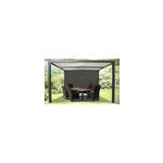 Pergola bioclimatique autoportante habrita aluminium 3, 6 x 3 m gris anthracite + rideau manuel 3, 6 ...