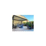 Pergola bioclimatique autoportante manuelle aluminium salto 4, 21 x 3, 08 m gris anthracite