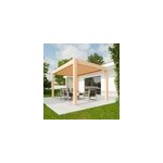 Pergola bioclimatique autoportante motorise aluminium 4alu vali 3 x 4 m coloris chne clair avec led ...