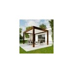 Pergola bioclimatique autoportante motoris�e aluminium 4alu vali 3 x 4 m coloris rouille lames blanches ...