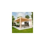 Pergola bioclimatique autoportante motorise aluminium 4alu vali 4 x 6 m coloris chne clair avec led ...