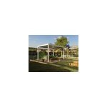 Pergola bioclimatique autoportante motorise aluminium oviedo blanc 4, 05 x 3 m