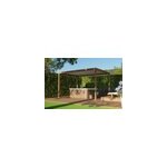 Pergola bioclimatique autoportante motorise salto alumin'home aluminium aspect bois - 3 x 4 m avec led ...