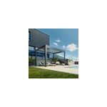 Pergola bioclimatique autoport�e aluminium gris m�tallique toit en argent biohort 4 x 3 m