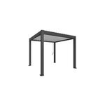 Pergola biolimatique autoportante 3 x 3 manuelle acier coloris gris fonc� lames orientables blanches ...