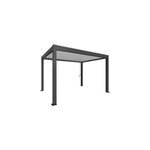 Pergola biolimatique autoportante 4 x 3 manuelle acier coloris gris fonc� lames orientables blanches ...