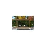 Pergola bioclimatique autoportante manuelle salto alumin'home aluminium aspect bois - 3 x 4 m