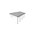 Pergola adosse sierra palram canopia aluminium et polycarbonate gris 3 x 10, 4m