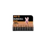Pile alcaline aa (lr6) duracell plus non rechargeable, lot de 12