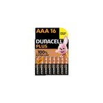 Pile alcaline aaa (lr03) duracell plus, lot de 16