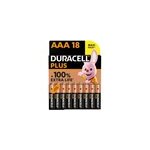 Pile alcaline aaa (lr03) duracell plus, lot de 18