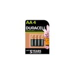 Pile rechargeable aa (lr6) duracell 1300mah, lot de 4