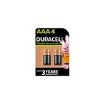 Pile rechargeable aaa (lr03) duracell 750mah, lot de 4