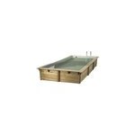 Piscine bois rectangulaire ibiza liner beige 3, 5 x 5 x h. 1, 26 m