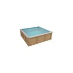 Piscine hors sol bois carrée pistoche 2 x 2 x h. 0, 64 m + couverture de sécurité automatique Piscine hors sol bois carrée pistoche 2 x 2 x h. 0, 64 m + couverture de sécurité automatique
