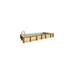 Piscine hors sol bois pool'n box 6, 10 x 2, 37 x h. 1, 33 m + coffre de rangement