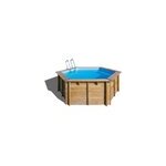 Piscine hors sol bois vanille 2 gr ronde 4 x h. 1, 19 m