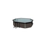 Piscine hors sol composite gris gr� 5, 24 x 3, 86 x h. 1, 24 m