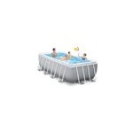 Piscine tubulaire rectangulaire gris clair 4 x 2 x 1, 22 m intex prism frame