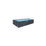 Piscine tubulaire rectangulaire pvc graphite 6 x 3 x 1, 24 m intex